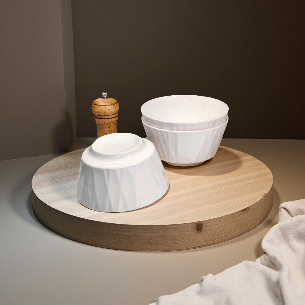 White jade glazed bowl, 6-inch Nordic minimalist style underglaze color safe and healthy porcelain daily tableware Item Picture