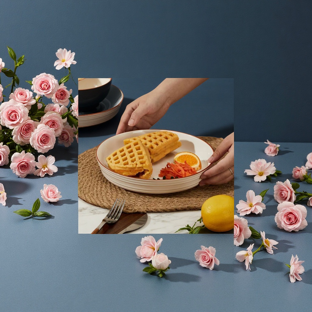 European-style deep-plate ceramic dinner plates, simple and high appearance level, thickened vegetable plates, daily necessities tableware plates Application Scenario