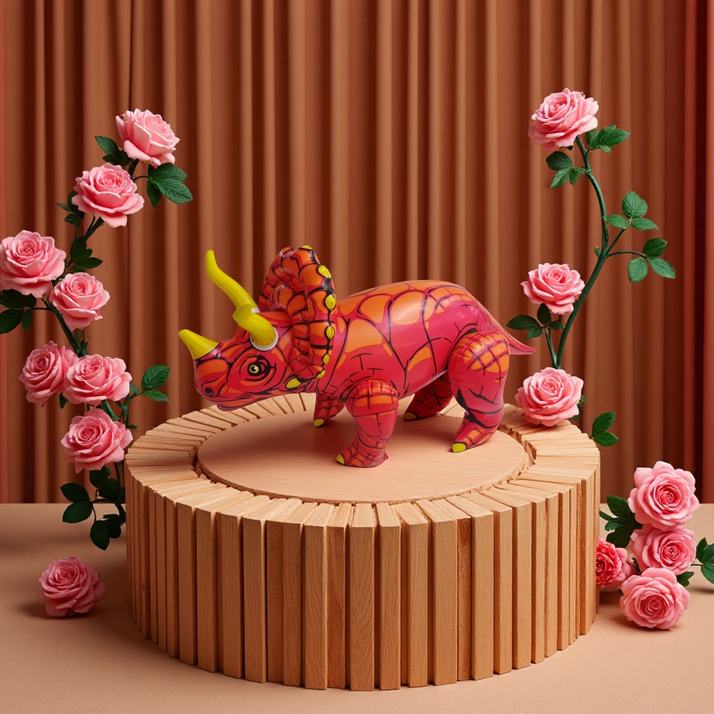 三角龙恐龙模型玩具儿童益智拼装收藏摆件创意装饰适合6岁以上