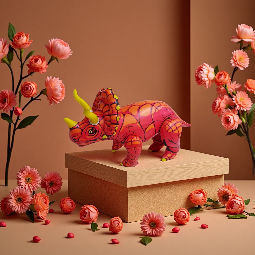 Triceratops dinosaur model toys, children's educational assembly and collection ornaments, creative decorations, suitable for children over 6 years old Application Scenario