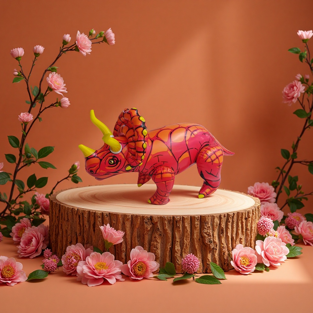 Triceratops dinosaur model toys, children's educational assembly and collection ornaments, creative decorations, suitable for children over 6 years old details Picture