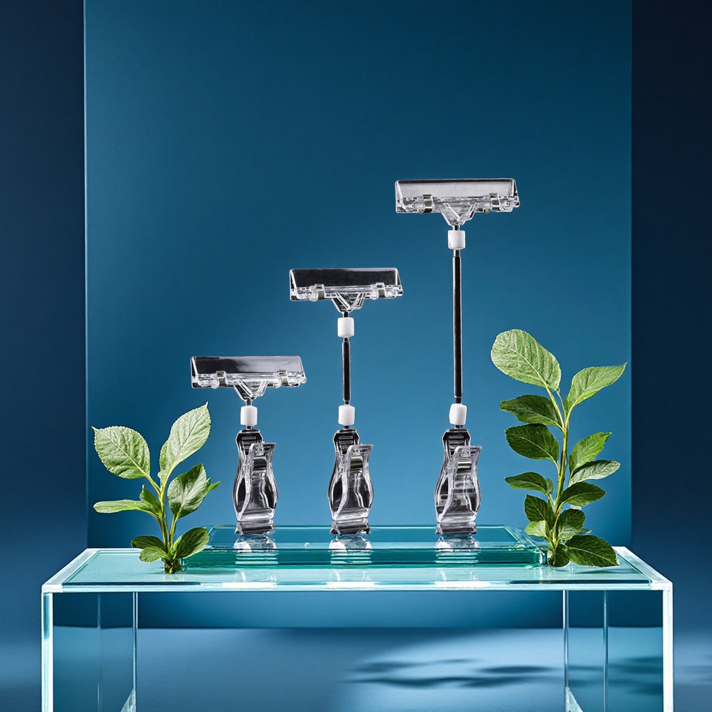 奶茶店新品推荐夹 360° 旋转 摆摊 KT 板广告固定夹文创店作品介绍夹 透明隐形 展会促销双头展示夹餐厅菜品标价夹 