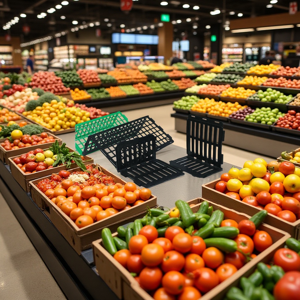 商超促销堆头挡板 加厚耐用 果蔬宠物两用隔离护栏 生鲜货架隔离护栏农贸水果蔬菜护栏超市堆头隔板加厚挡板塑胶托盘生鲜围挡 