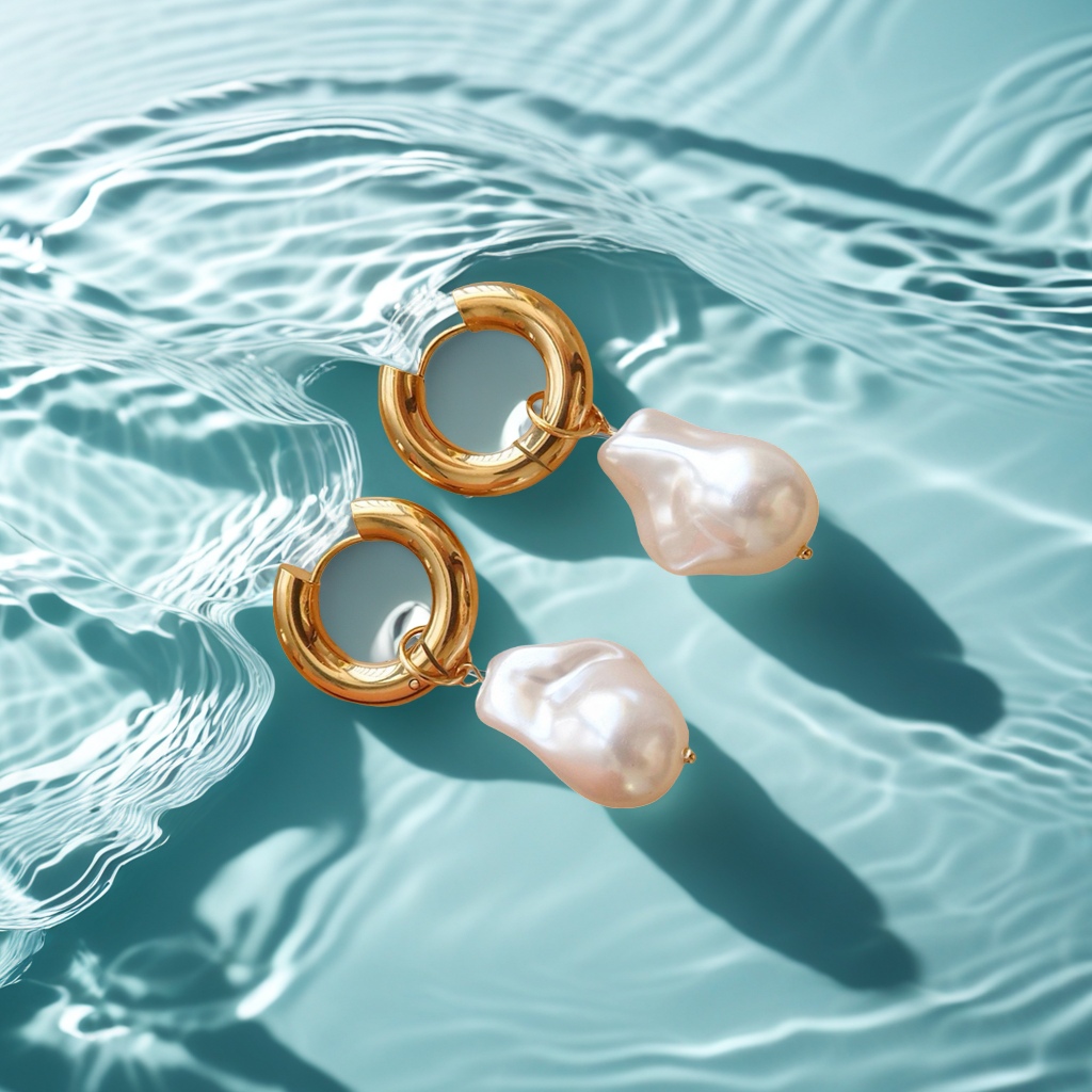 百合饰品简约时尚耳钉情侣气质银饰品女款百合花项链手链配饰品潮仿制珍珠