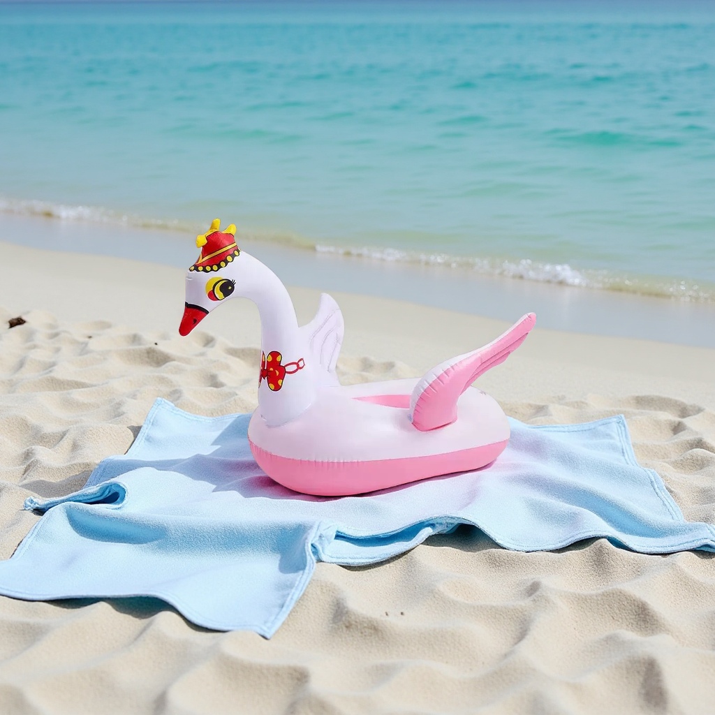 厂家直供新款热销充气带翅膀皇冠鹅艇宝宝游泳圈婴儿动物座艇涉水运动水上充气床浮排