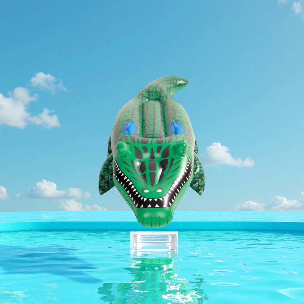 水上充气床、充气浮排实物图