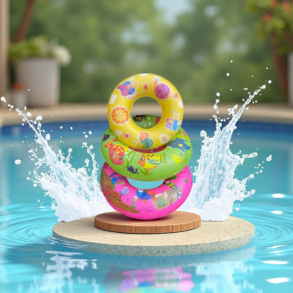 厂家直供新款海豚PVC泳圈蜜蜂救生圈儿童腋下圈充气卡通玩具批发