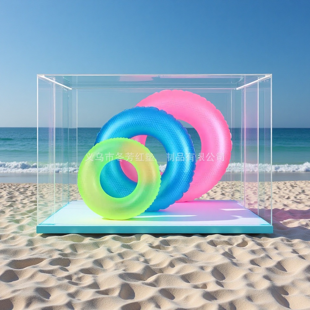 厂家批发儿童成人加厚3D珠光荧光泳圈男女救生圈运动户外游泳用品