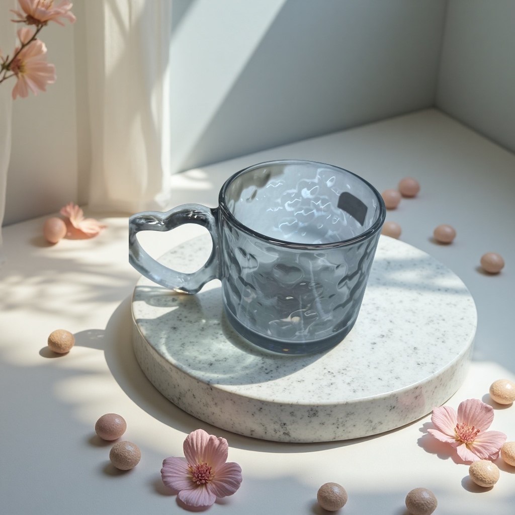 冰川玻璃杯小熊造型耐热透明水杯创意家用饮料杯子办公茶杯容量多款可选