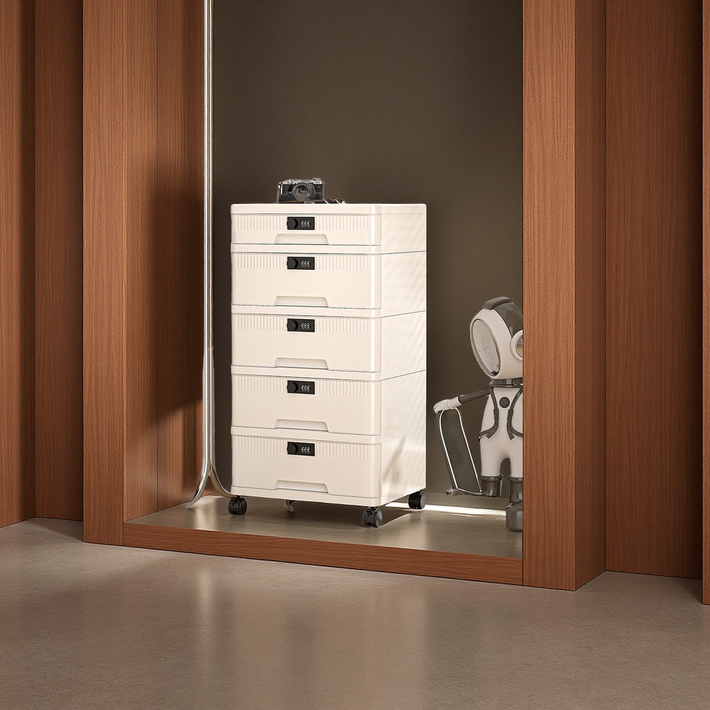 带锁贵重物品隐私文件收纳柜多层抽屉家庭证件整理神器日用百货防尘收纳箱