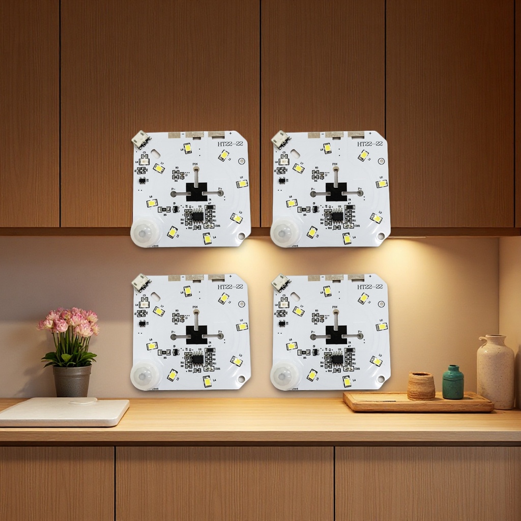 充电式PIR人体感应LED橱柜灯模块控制板照明专用感应灯具白底实物图