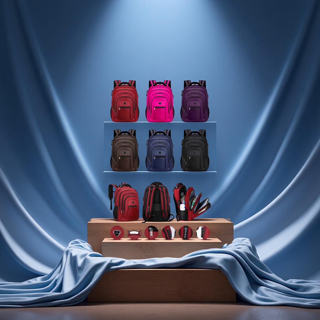 拉杆书包实物图