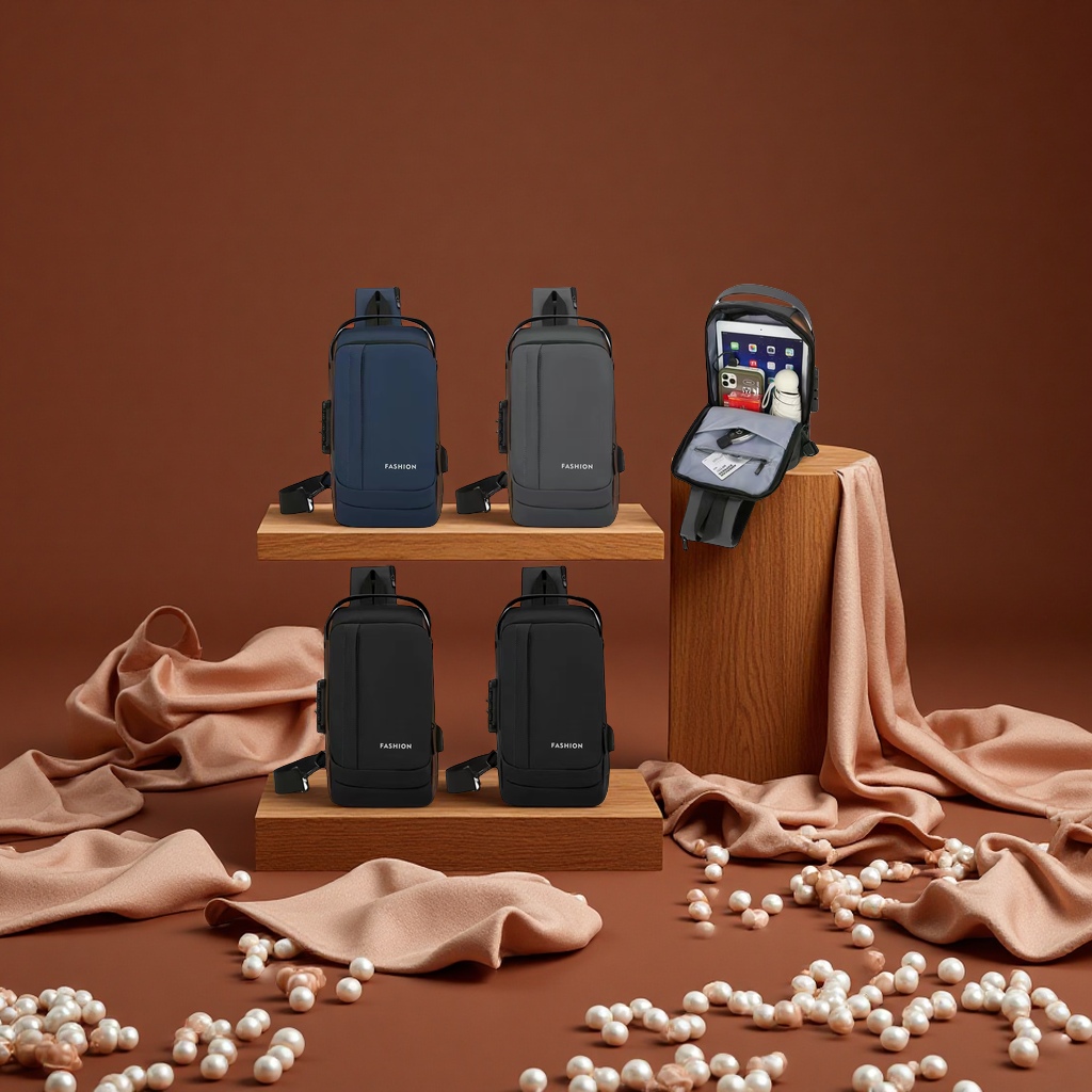 潮流休闲胸包男士女士多功能运动背包迷你轻便斜挎包潮流百搭款