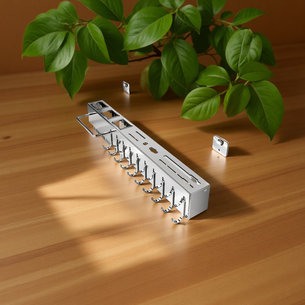 Stainless steel kitchen knife rack, multi-functional wall-mounted storage rack without drilling, 筷笼 chopstick holder, daily necessities, kitchen organization Specification image