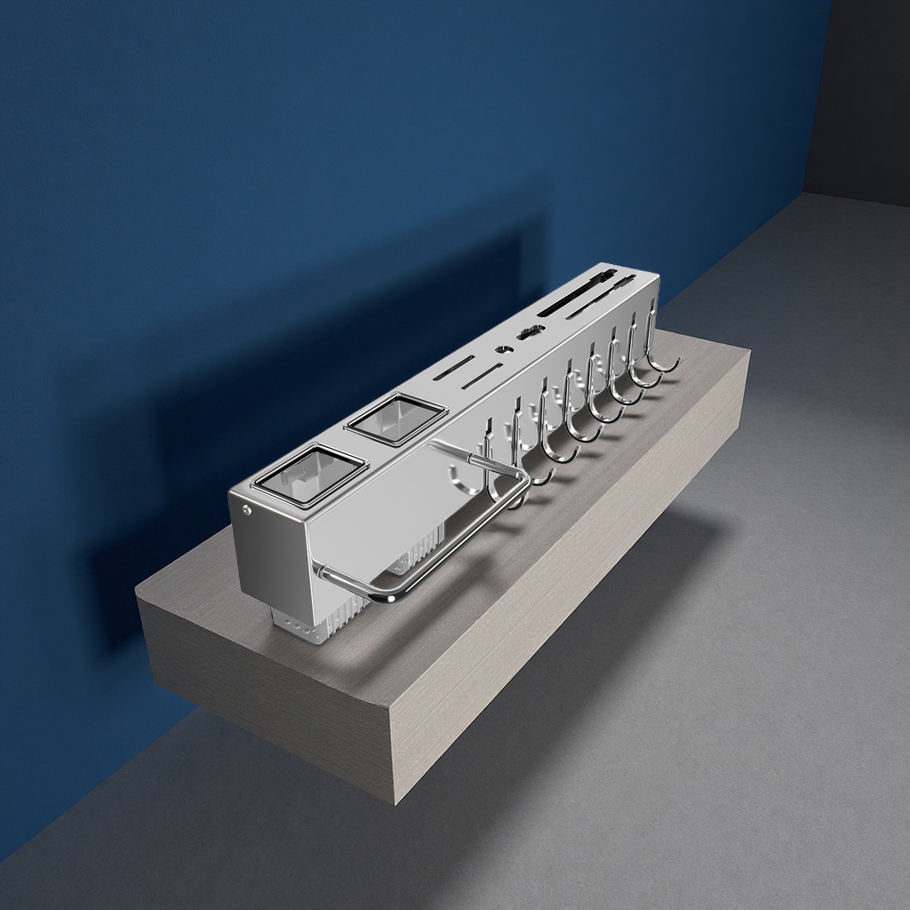 Stainless steel kitchen knife rack, multi-functional wall-mounted storage rack without drilling, 筷笼 chopstick holder, daily necessities, kitchen organization Item Picture