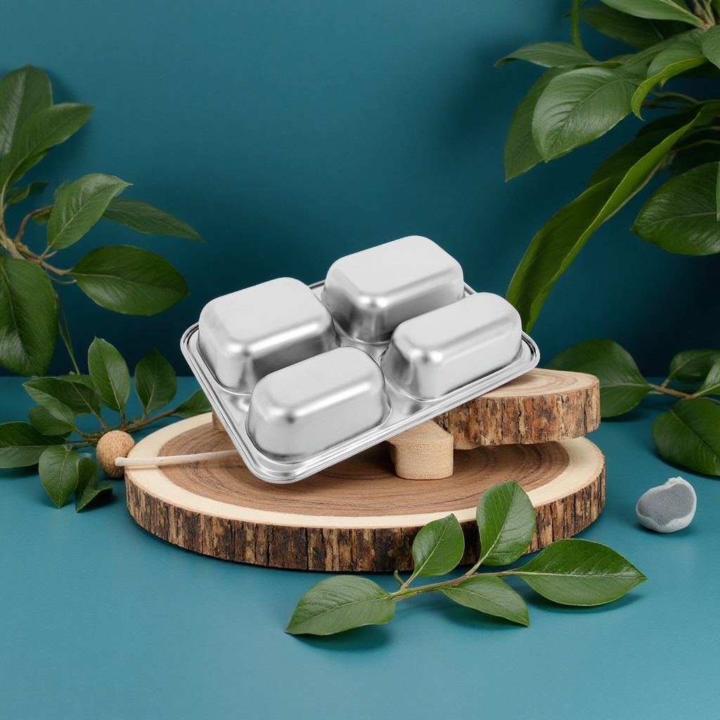 New deep small four-compartment stainless steel plates 304, fast food restaurants, student and staff canteens, wholesale daily necessities, disposable bowls and plates Specification image