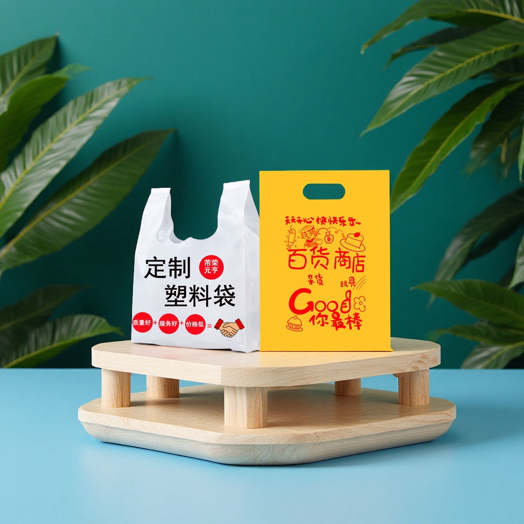定制一次性塑料袋背心袋印logo图案文字外卖打包方便袋塑料包装袋购物袋