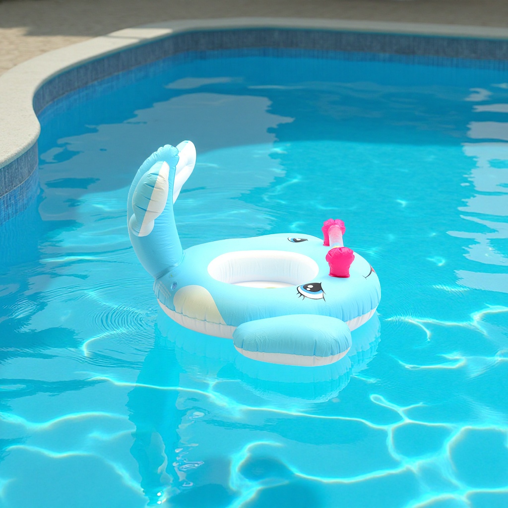 Large-tail whale boat children's inflatable seat ring with wings, anti-rolking swimming ring, baby ring wholesale cartoon inflatable toys details Picture