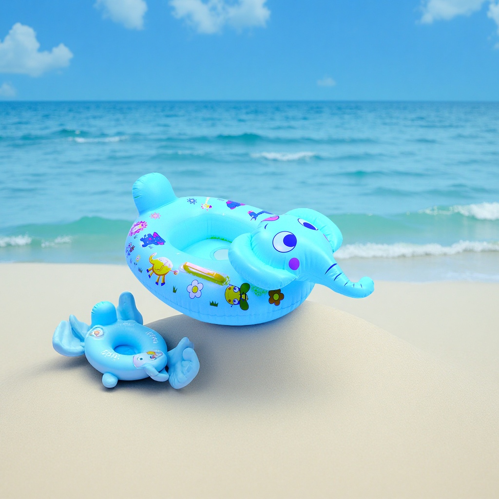 Hongyu large pictographic inflatable swimming boat for infants and toddlers, baby lying boat with seat type, factory wholesale cartoon inflatable toys