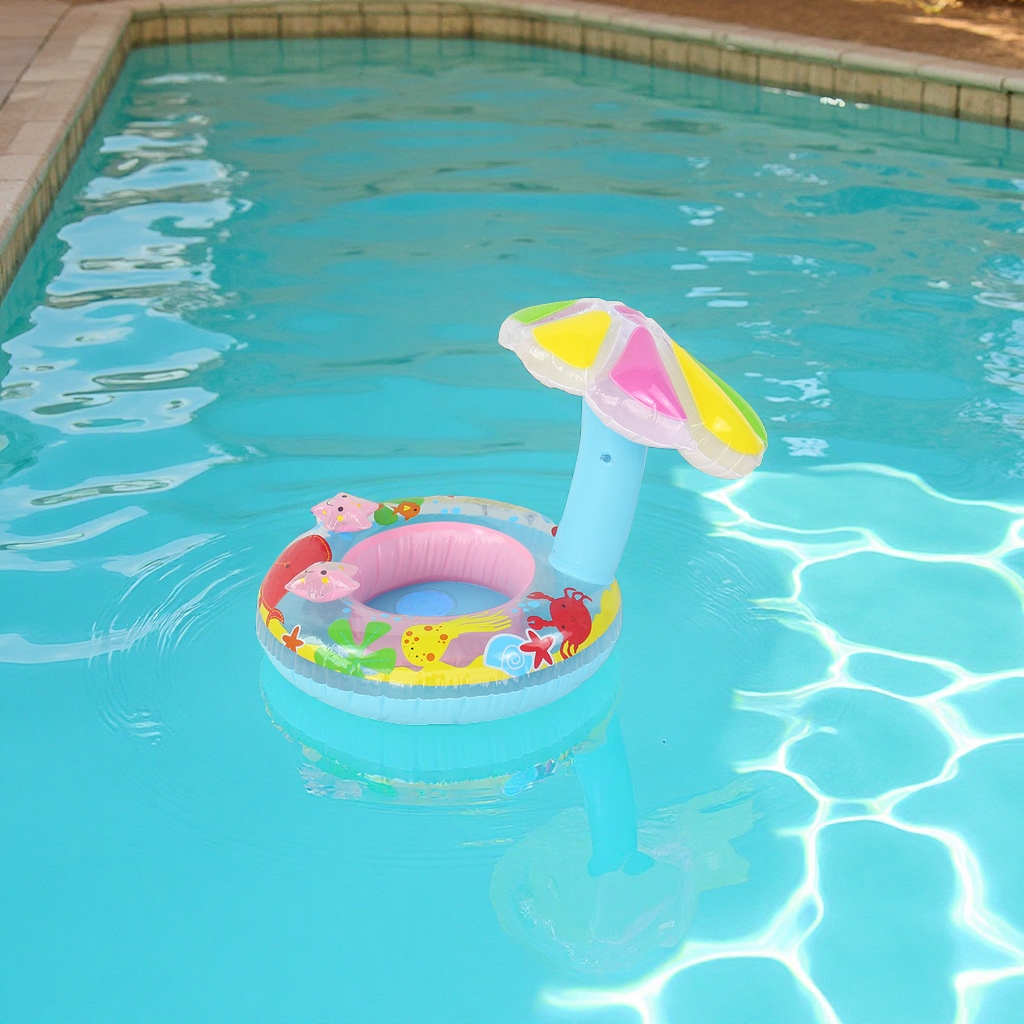 蘑菇艇水上充气儿童游泳圈带翅膀防侧翻婴儿坐圈批发母婴用品婴幼儿洗护游泳池用品