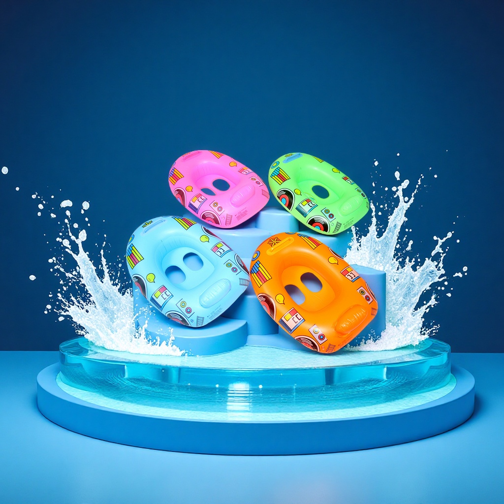 119 Inflatable children's seat rings with handrails, anti-rollover swimming rings, baby seat rings, wholesale sports and outdoor swimming products Item Picture