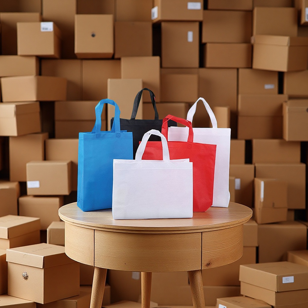 无纺布袋定制空白加厚外卖打包鞋子购物手提包装袋批发现货