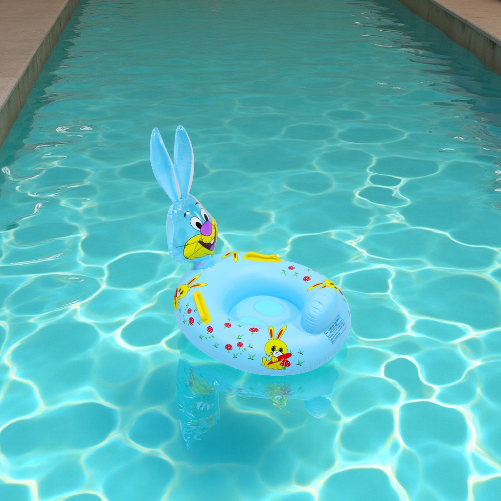 Wholesale of large rabbit inflatable swimming boats with seats, toys and cartoon air models for infants and toddlers