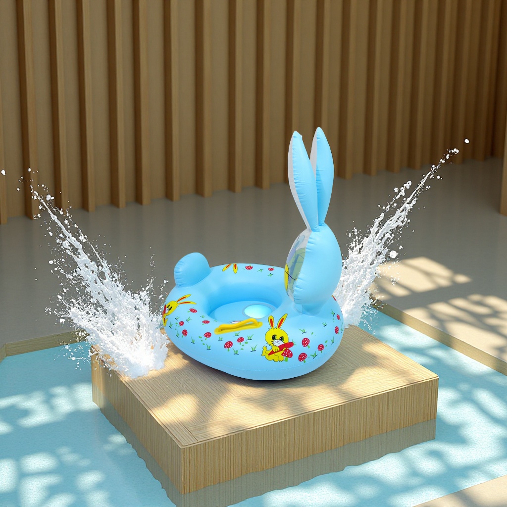 Wholesale of large rabbit inflatable swimming boats with seats, toys and cartoon air models for infants and toddlers Specification image