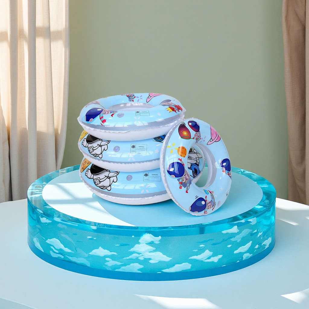 Hongyu children's inflatable swimming ring, cartoon astronaut life buoy, PVC toy armpit ring, suitable for water entertainment