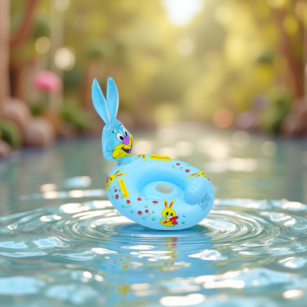 Wholesale of large rabbit inflatable swimming boats with seats, toys and cartoon air models for infants and toddlers Item Picture