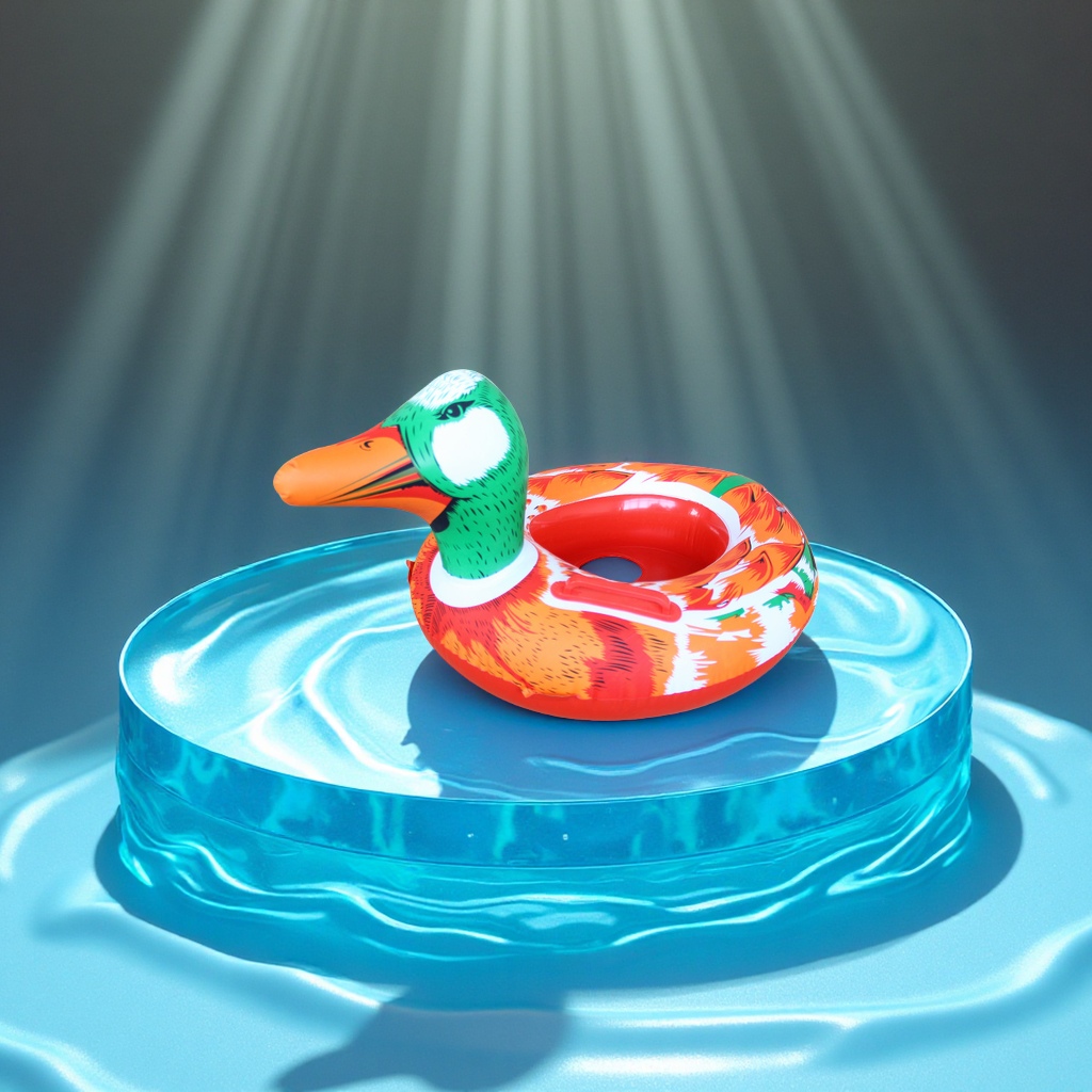 鸳鸯艇儿童水上充气座圈带翅膀防侧翻婴儿游泳圈批发卡通气模玩具