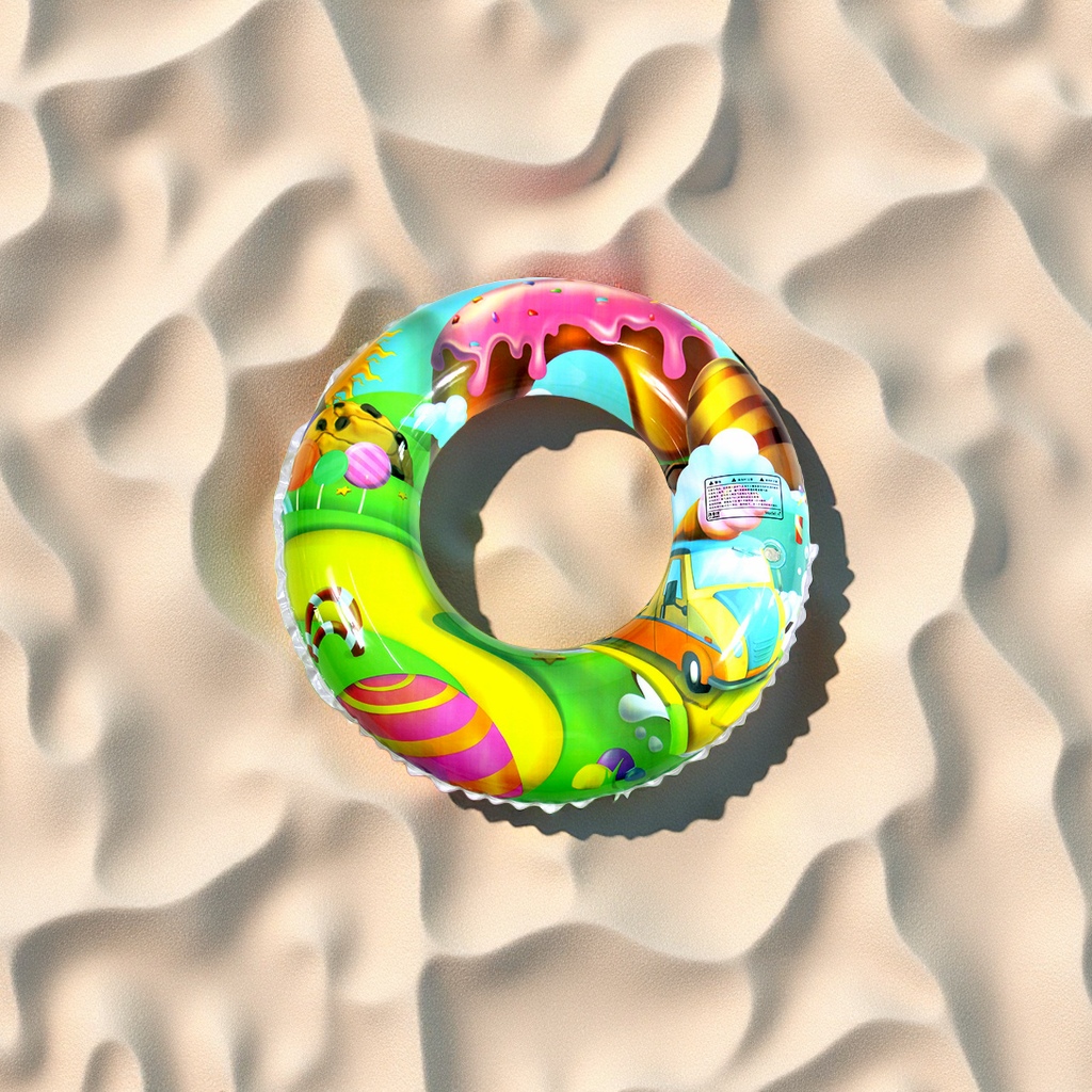 Hongyu's new inflatable stick candy children's swimming rings, watermelon style adult armpit rings, candy-colored children's swimming rings wholesale, sports and outdoor swimming products Application Scenario