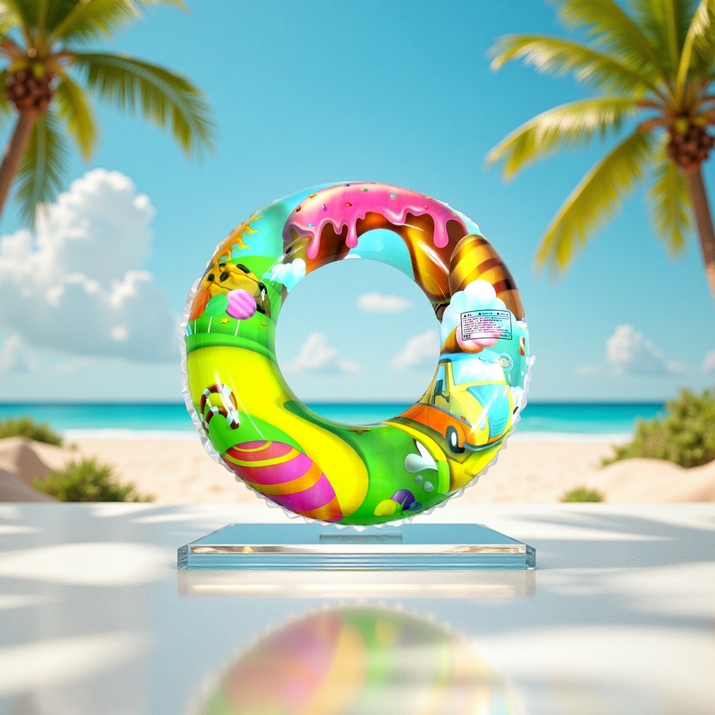 Hongyu's new inflatable stick candy children's swimming rings, watermelon style adult armpit rings, candy-colored children's swimming rings wholesale, sports and outdoor swimming products Item Picture