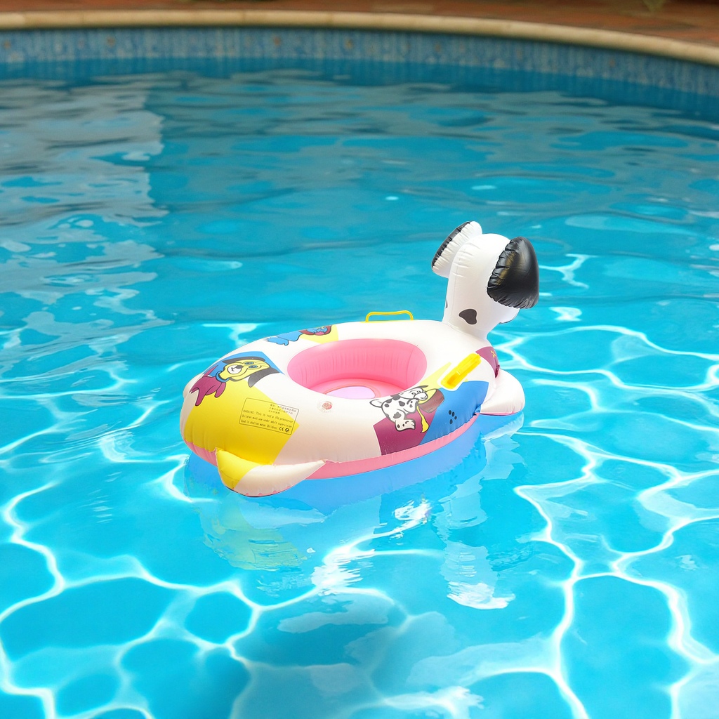 Colorful dog boat inflatable children's swimming rings with handrails and anti-rolled-over baby seats wholesale cartoon inflatable toys Application Scenario
