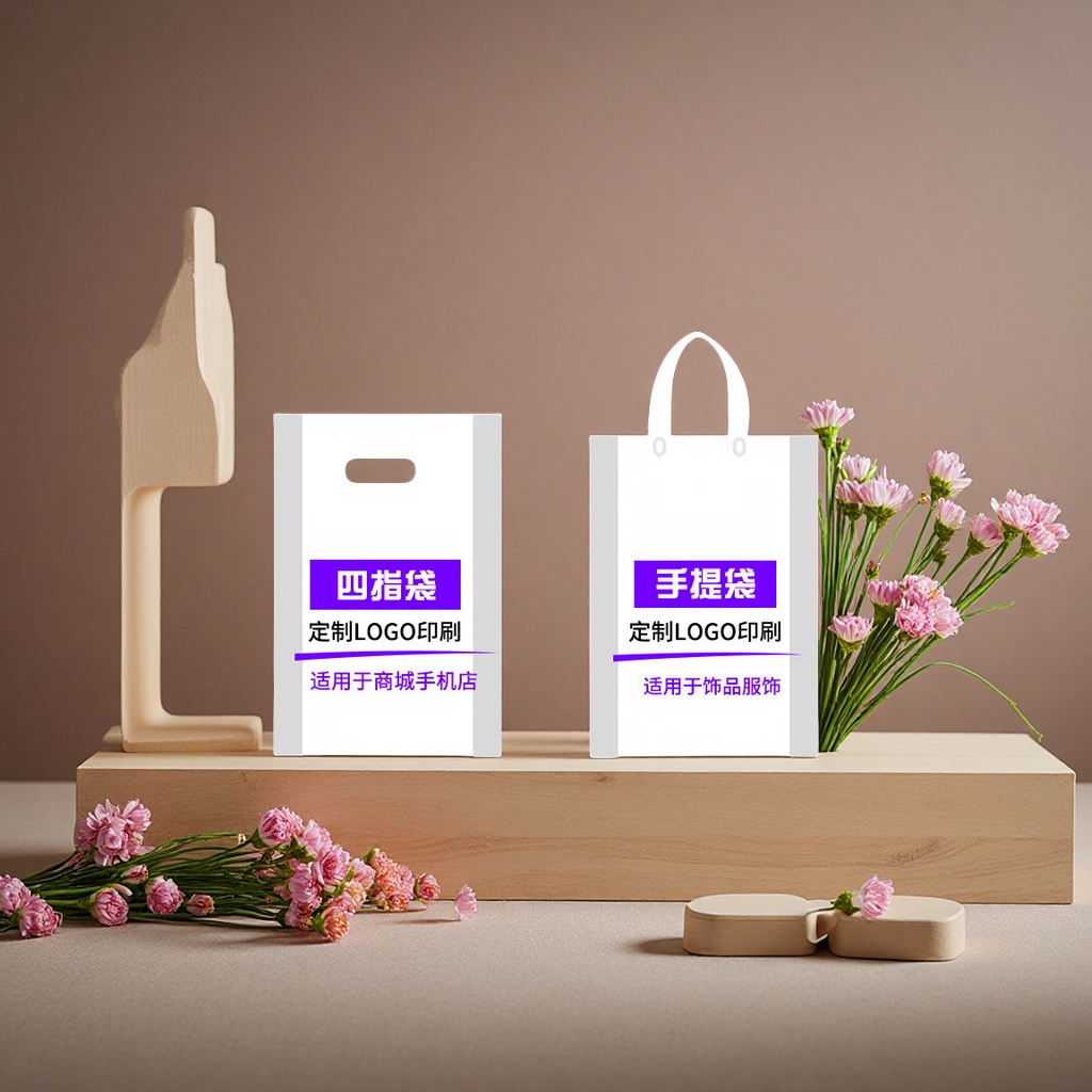 Customized plastic handbags, supermarket shopping bags, gift packaging bags, clothing bags. Free LOGO design. Multiple styles to choose from details Picture