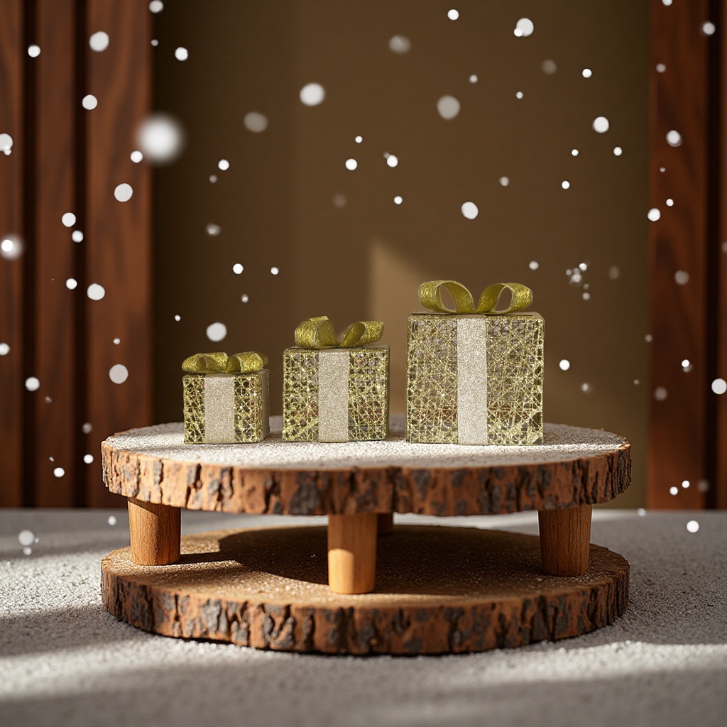 圣诞铁艺发光礼盒三件套圣诞树装饰礼物盒酒店橱窗布置节日节庆用品