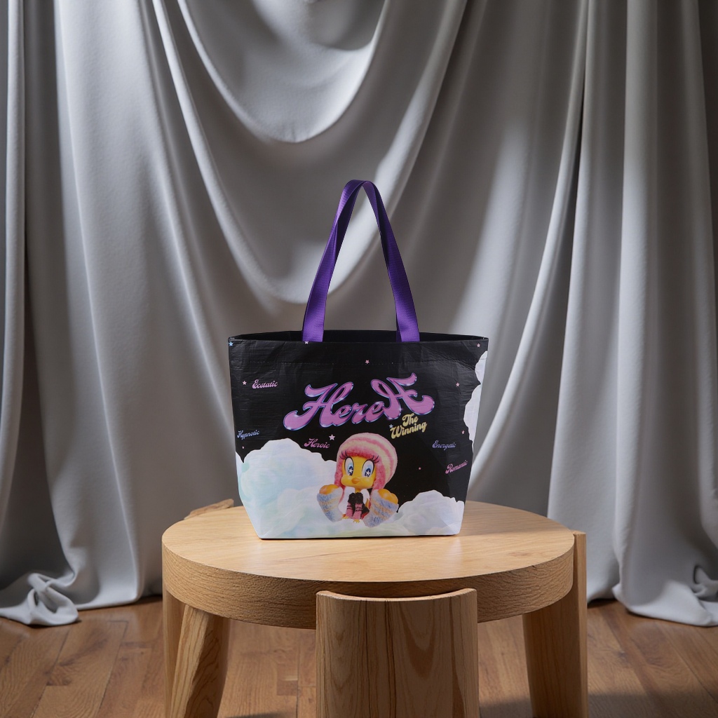 Lixinbu RPET eco-friendly shopping bag, Korean order, popular Korean version InS-style handbag, plastic packaging bag, large capacity, durable and fashionable shopping bag details Picture