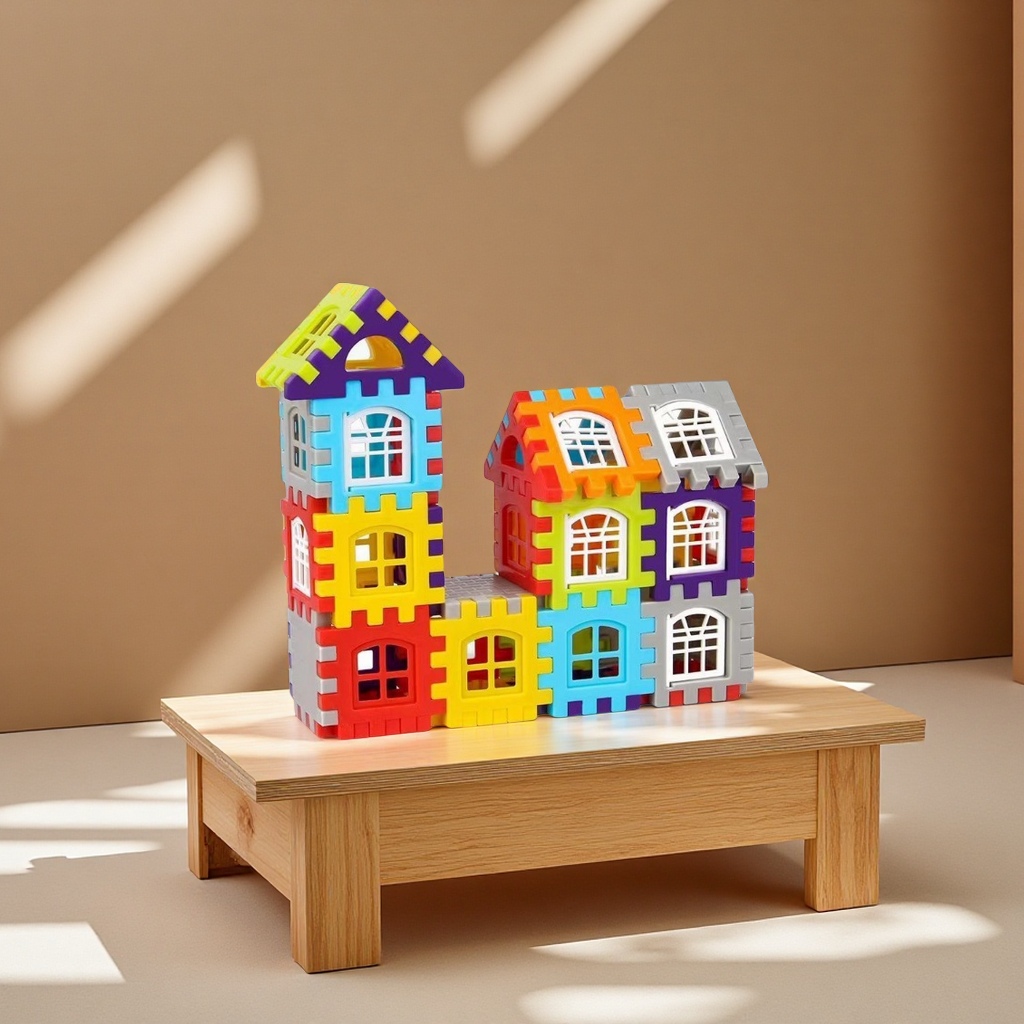 新款大尺寸仿真房子积木拼装玩具幼儿园早教益智方块积木儿童启蒙玩具