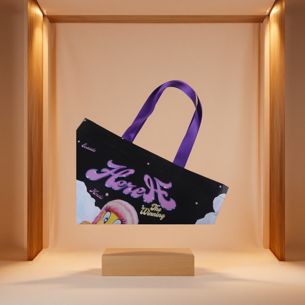 Lixinbu RPET eco-friendly shopping bag, Korean order, popular Korean version InS-style handbag, plastic packaging bag, durable, fashionable and environmentally friendly Specification image