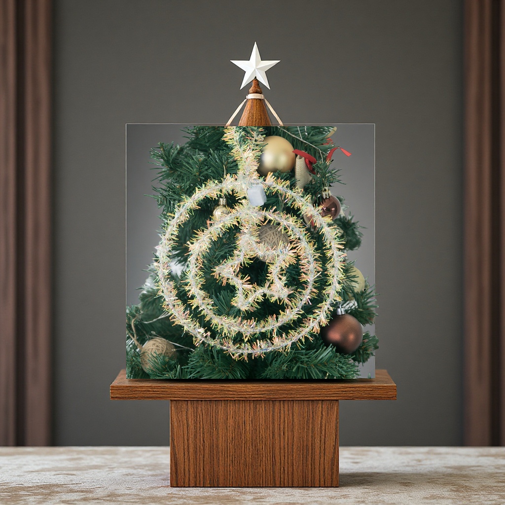 Christmas LED lights, colorful circular pendants, five-pointed star decorations, Christmas tree decoration props, office culture, Christmas supplies Specification image