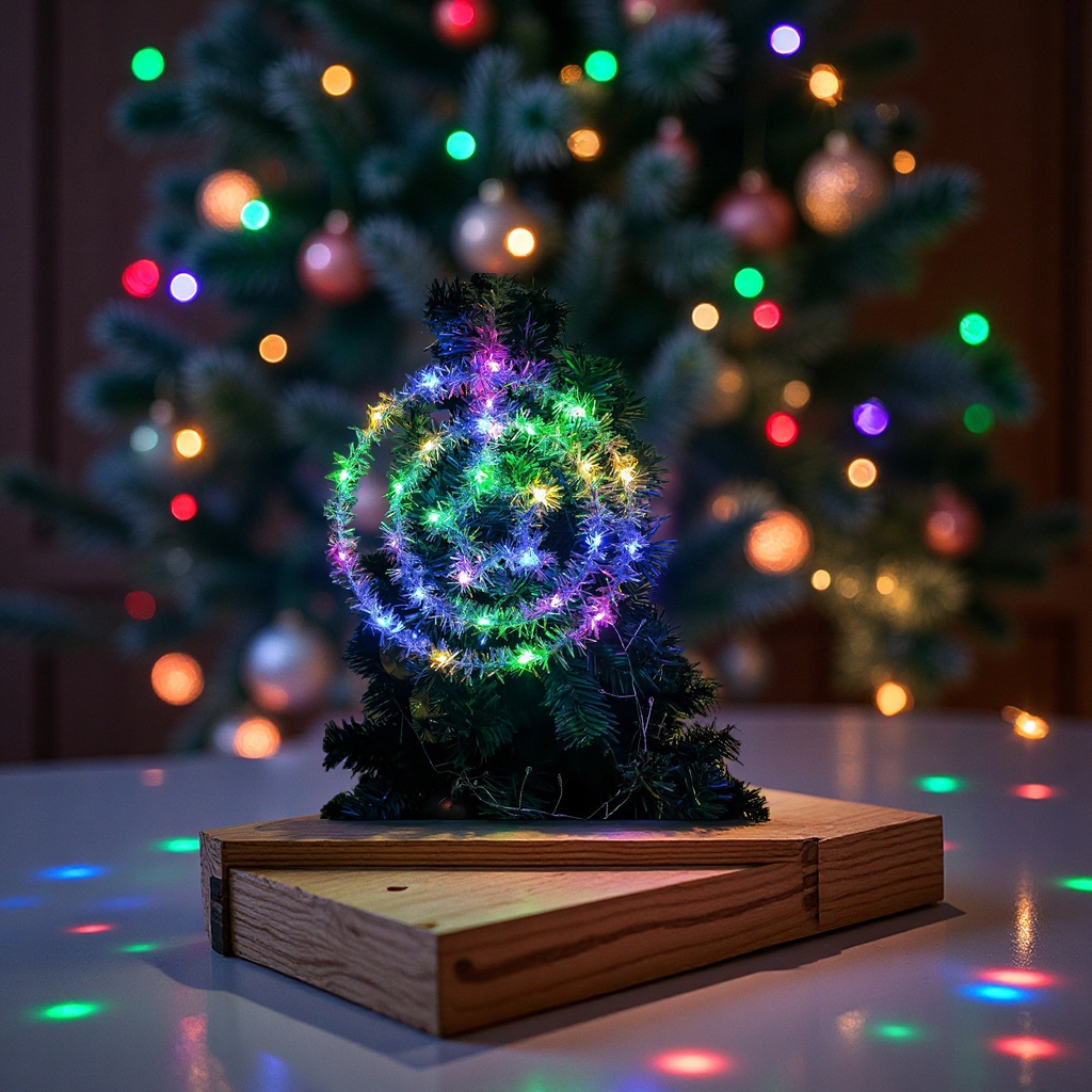 Christmas LED lights, colorful circular pendants, five-pointed star decorations, Christmas tree decoration props, office culture, Christmas supplies Application Scenario