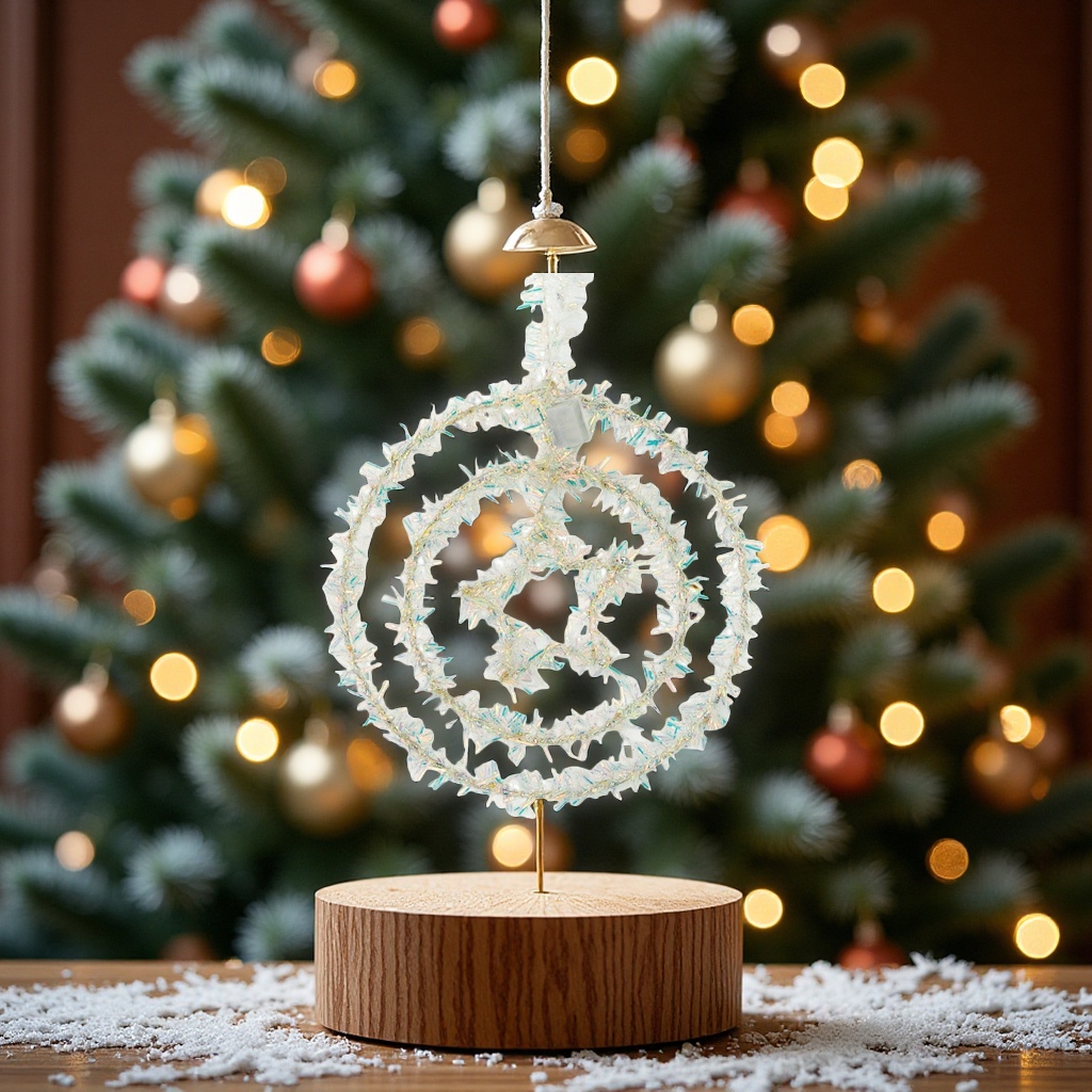 Christmas LED lights, colorful circular pendants, five-pointed star decorations, Christmas tree decoration props, office culture, Christmas supplies Item Picture
