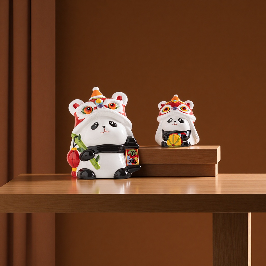Panda Piggy Bank 2025 Office Desk small Decorative item, cute, soothing, mood-stabilizing handicraft gift decoration