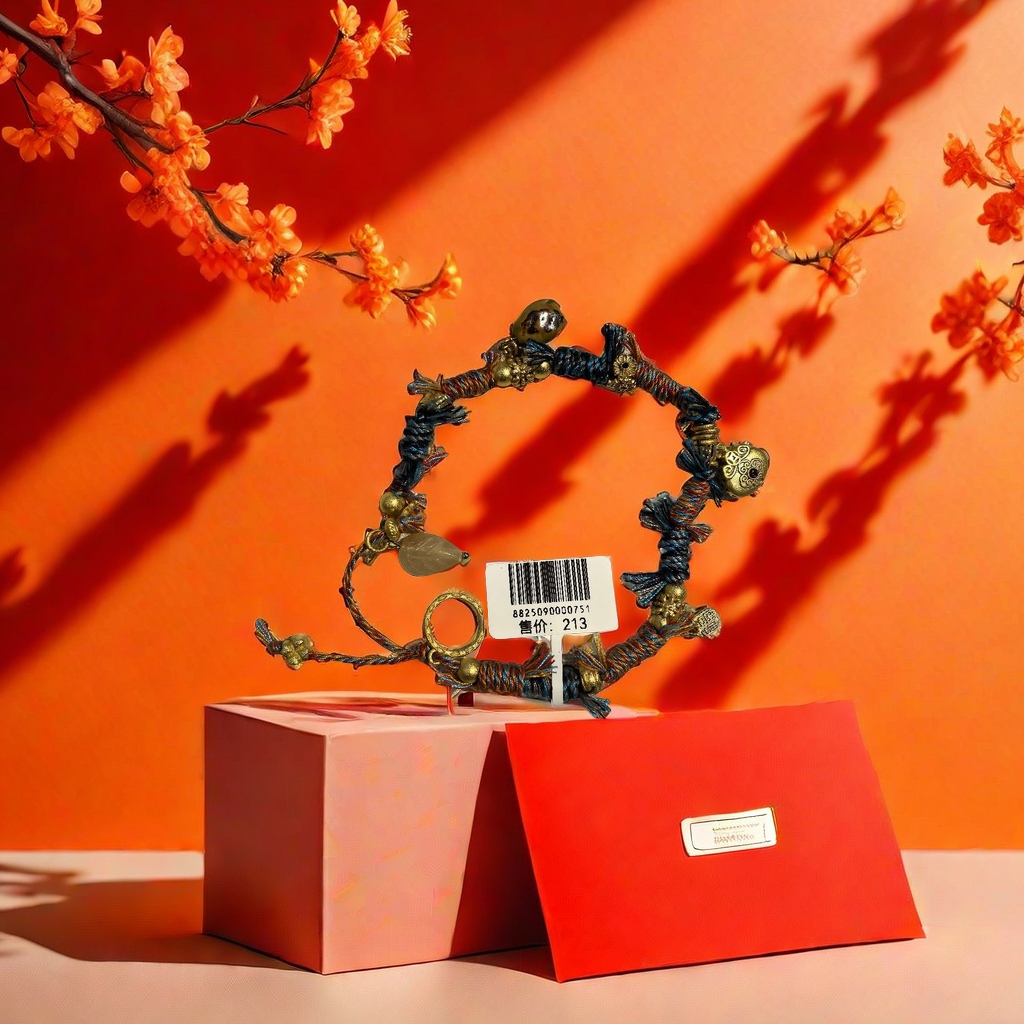 女款不规则百搭手链手镯金色手饰潮流碧玺手串男女通用时尚简约款编绳款