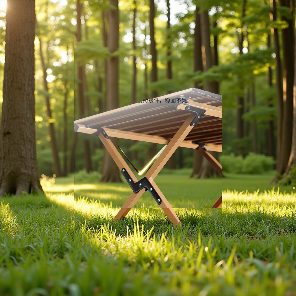 Outdoor egg roll table, carbon steel folding portable camping picnic table and chairs, multi-purpose simple furniture for self-driving Tours details Picture