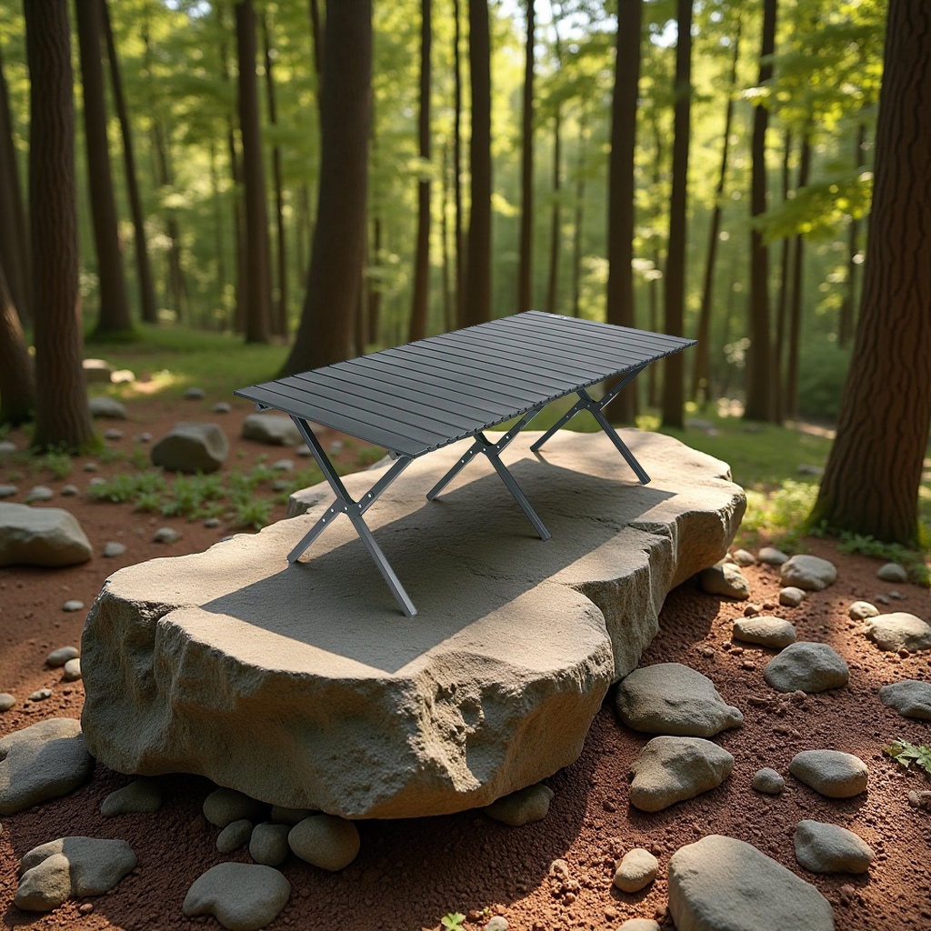 Outdoor egg roll table, carbon steel folding portable camping picnic table and chairs, multi-purpose simple furniture for self-driving Tours Application Scenario