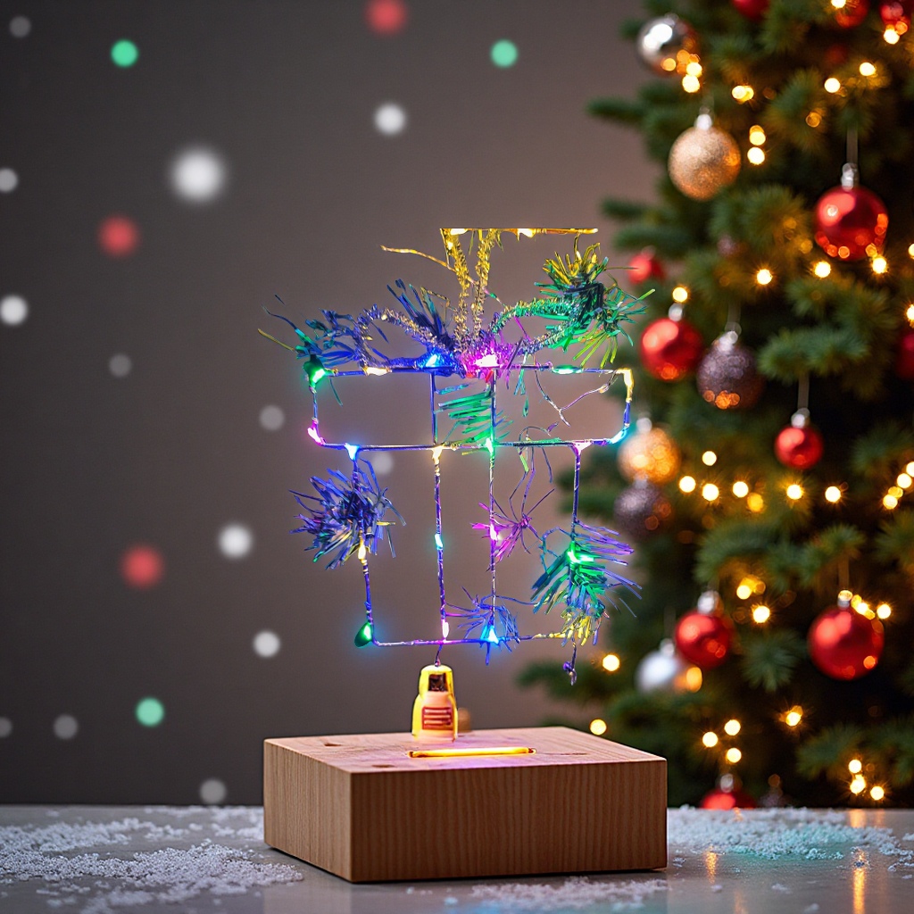 Christmas cross-border illuminated decorative items, scene arrangement, gift boxes, led hanging decorations, Christmas trees, office culture, Christmas supplies details Picture