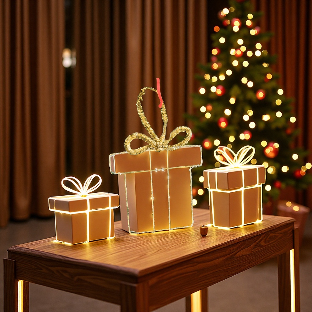 Christmas cross-border illuminated decorative items, scene arrangement, gift boxes, led hanging decorations, Christmas trees, office culture, Christmas supplies Application Scenario