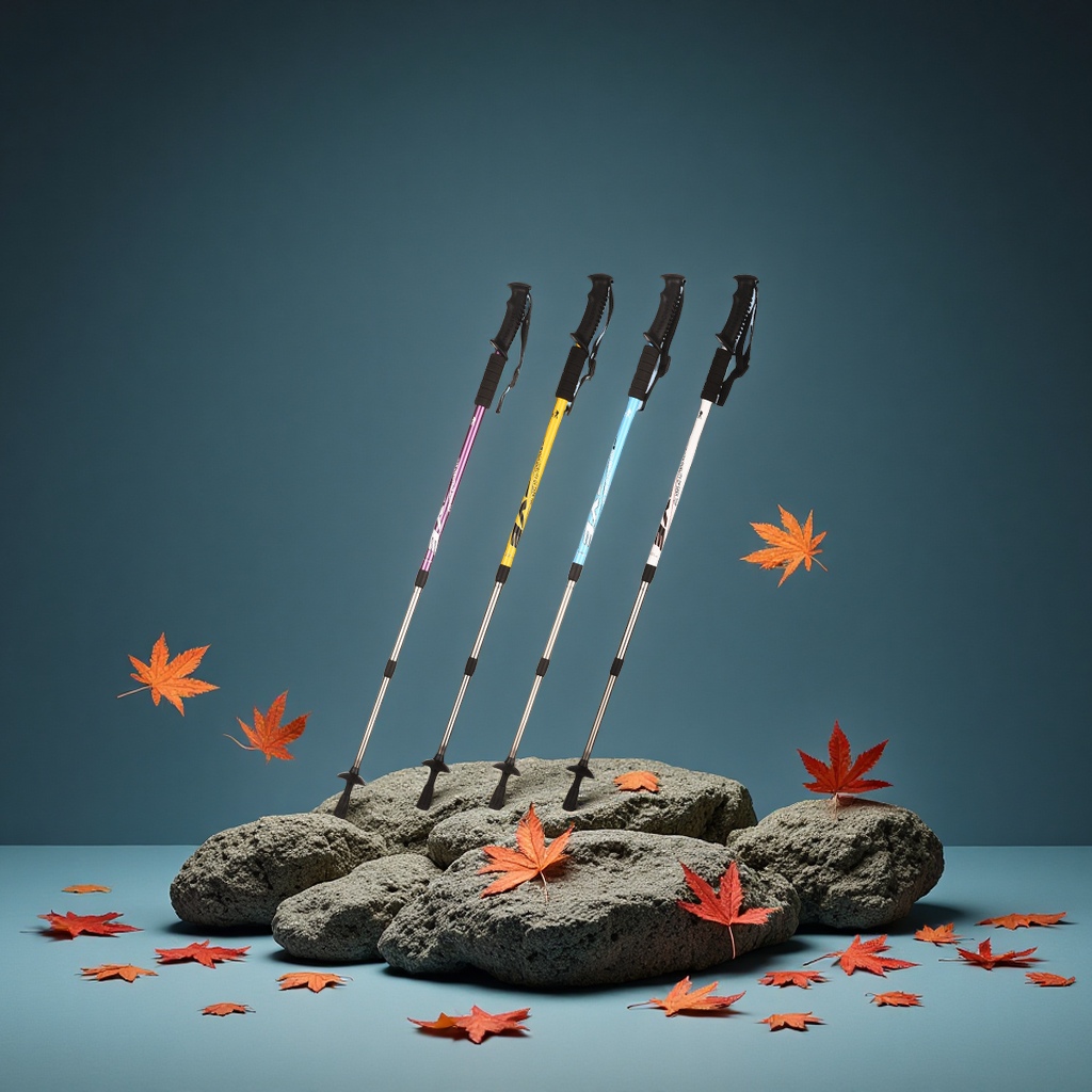 Cleye铝合金登山杖伸缩直柄户外运动野营滑雪行山登山手杖厂家批发