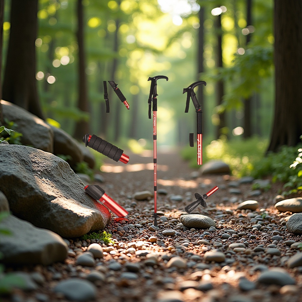 Cleye aluminum alloy shock-absorbing T-handle trekking poles, outdoor hiking travel supplies, mountain camping, mountain climbing and skiing crutches Application Scenario